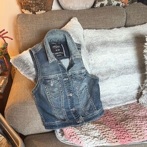 Denim Vest with Button Details